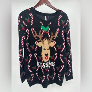 Love By Design Black and Red Crew Neck Sweater